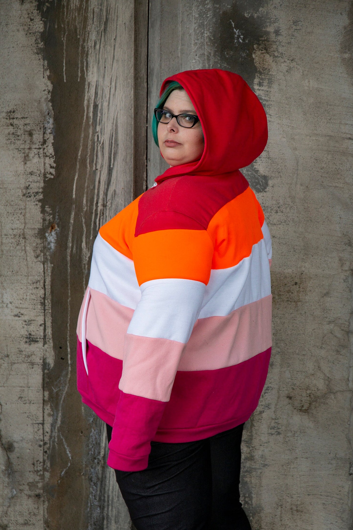 Lesbian pride flag hoodie (sunset)