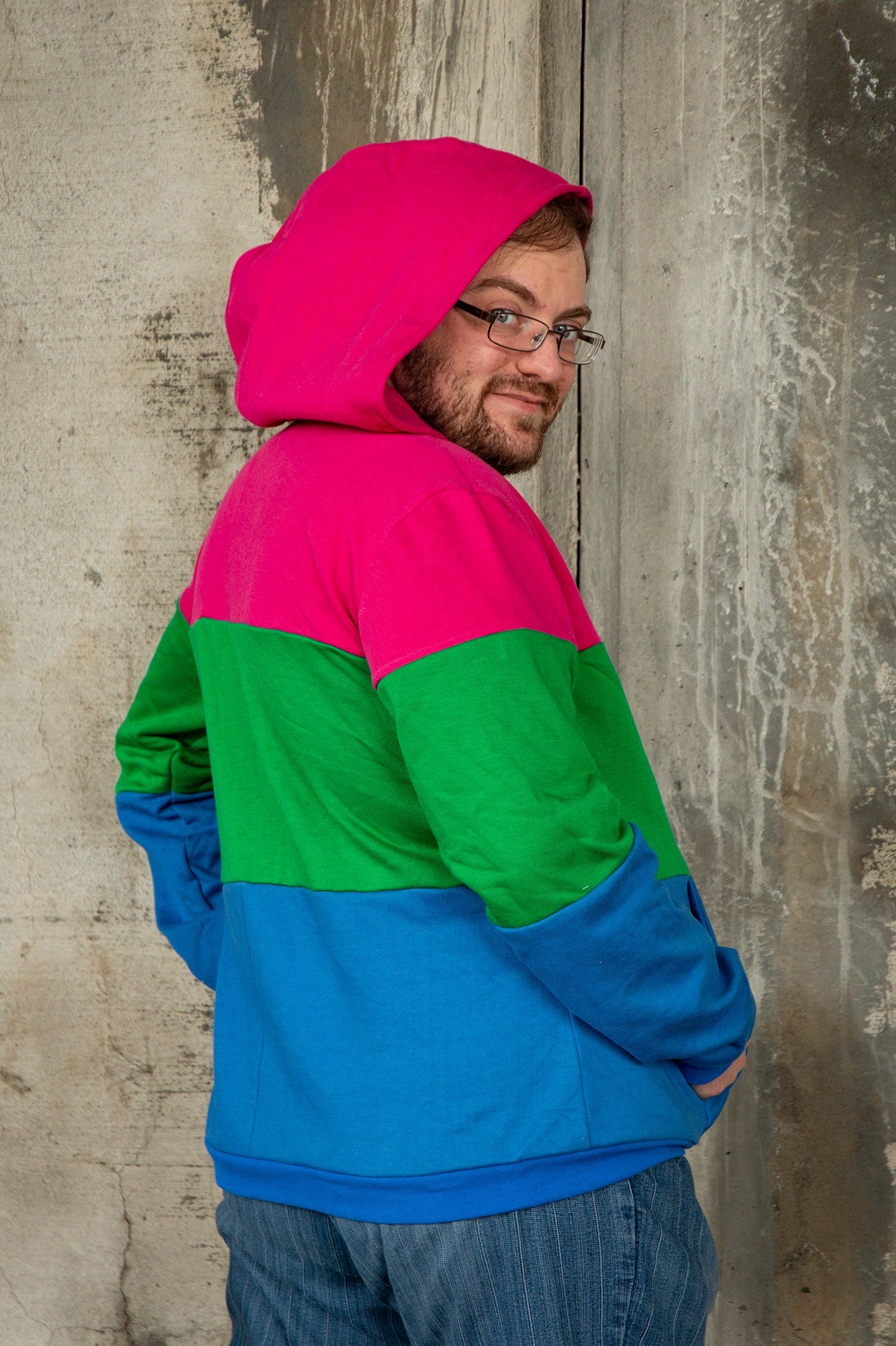 Veste de coton ouaté du drapeau de la fierté polysexuelle