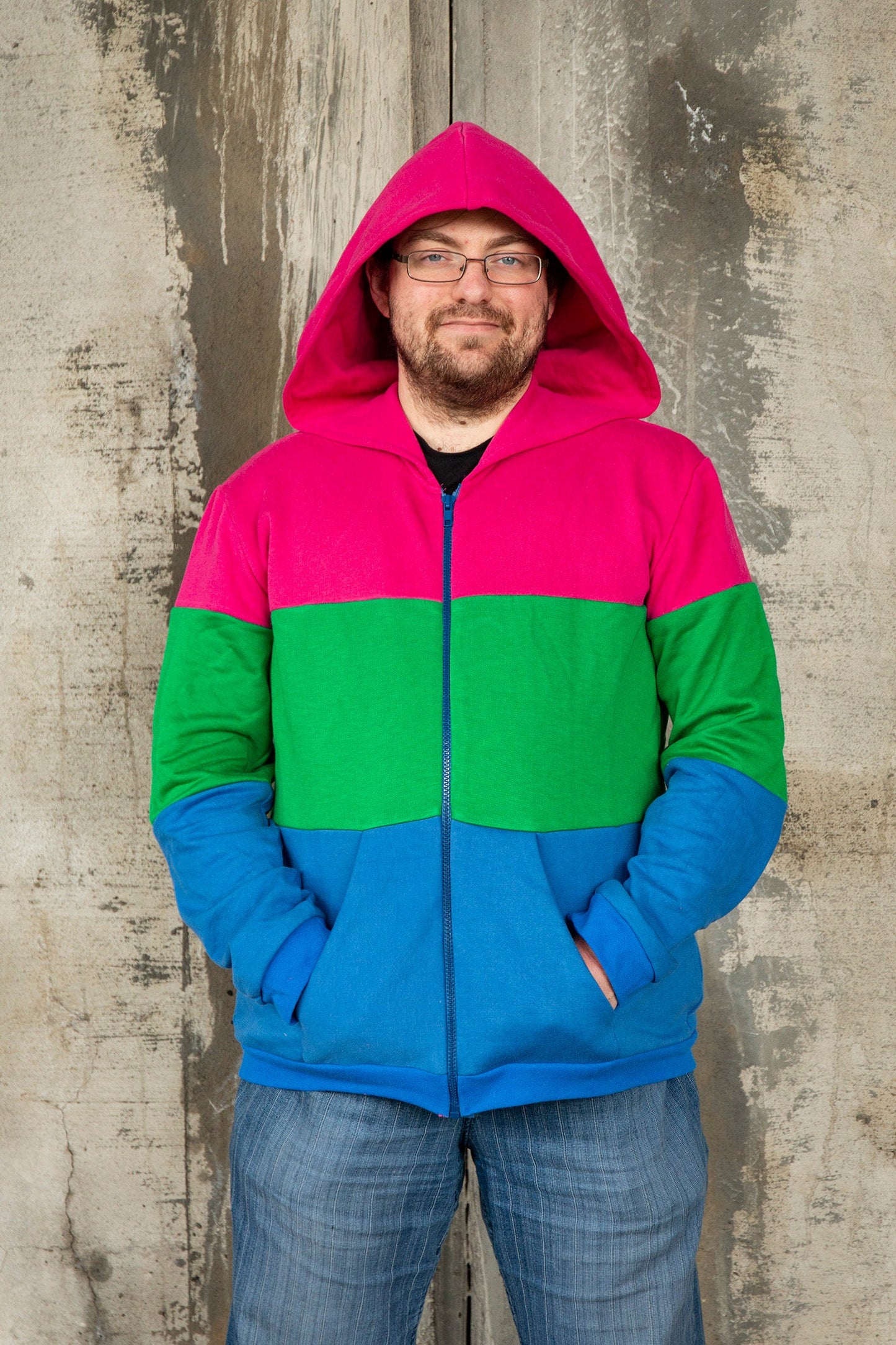 Veste de coton ouaté du drapeau de la fierté polysexuelle
