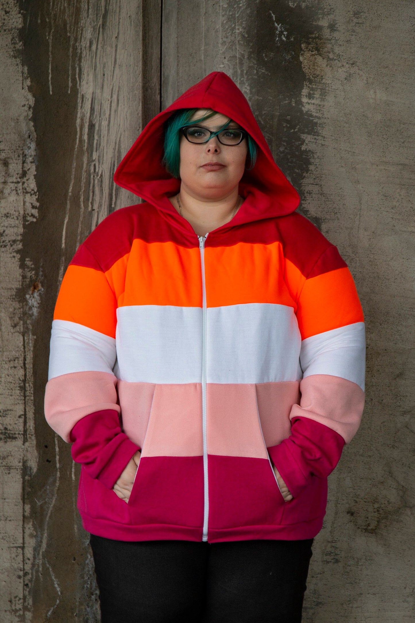 Lesbian pride flag hoodie (sunset)