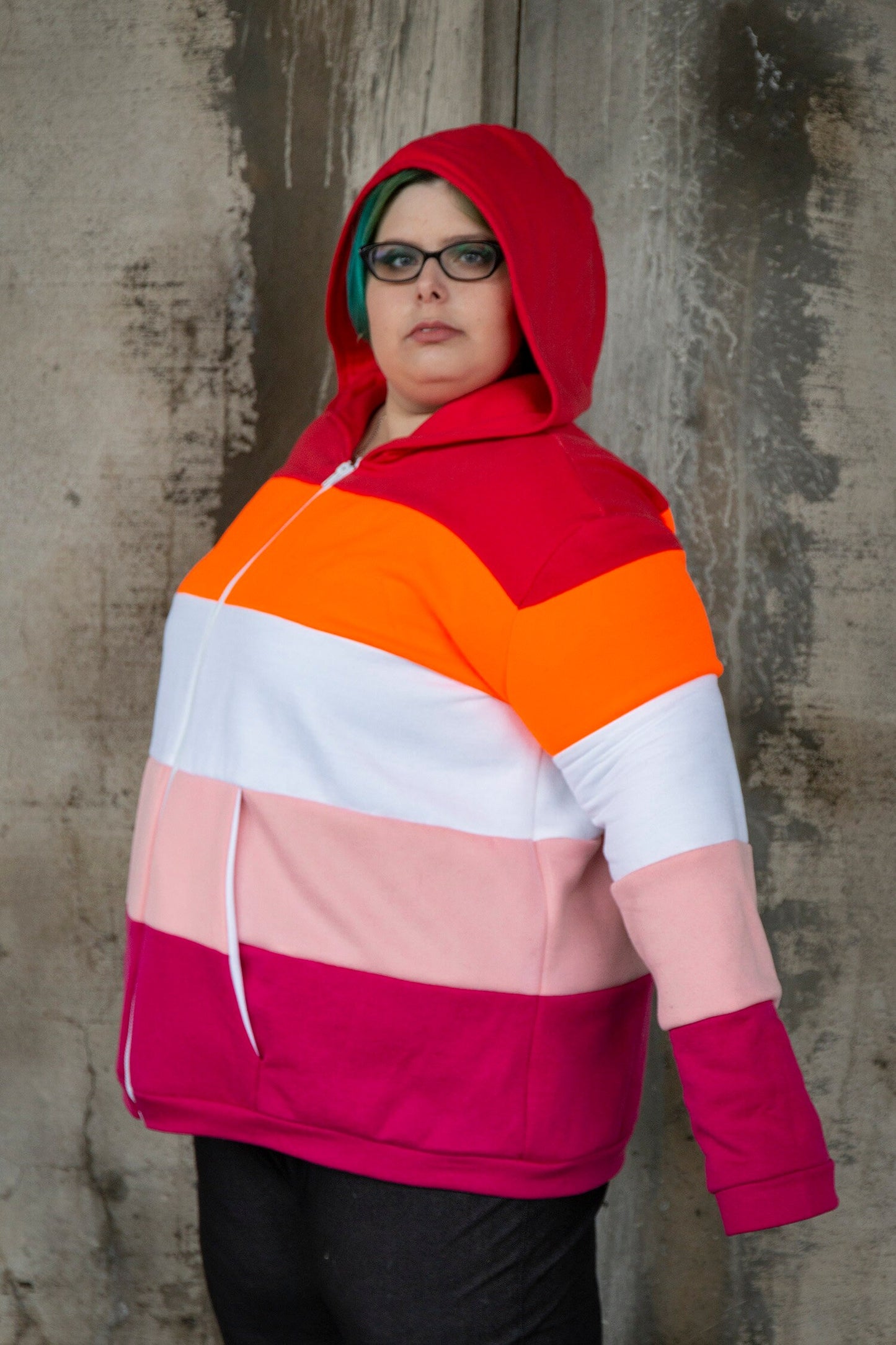 Lesbian pride flag hoodie (sunset)