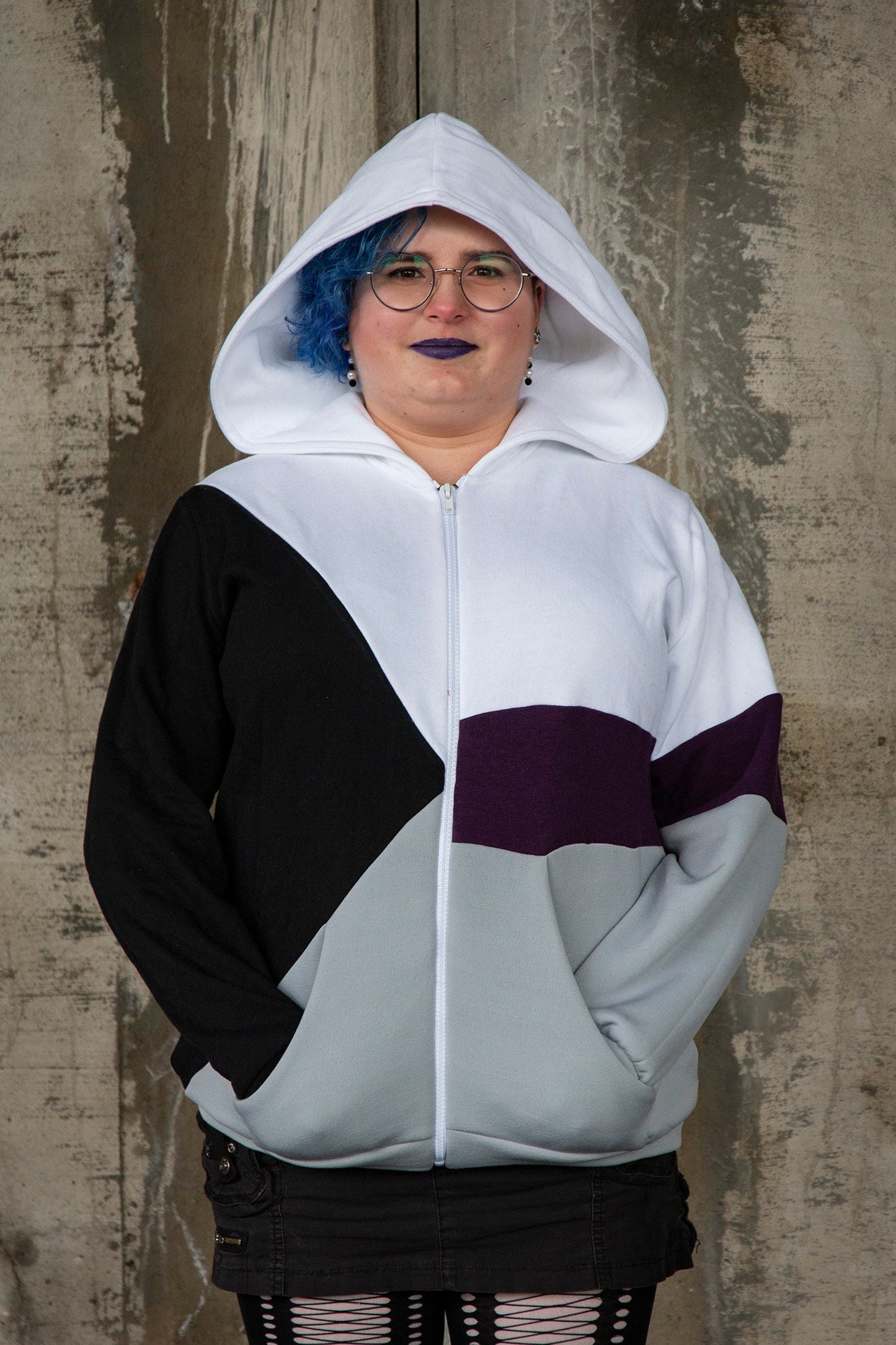 Veste de coton ouaté du drapeau de la fierté demi-asexuelle/demi-aromantique
