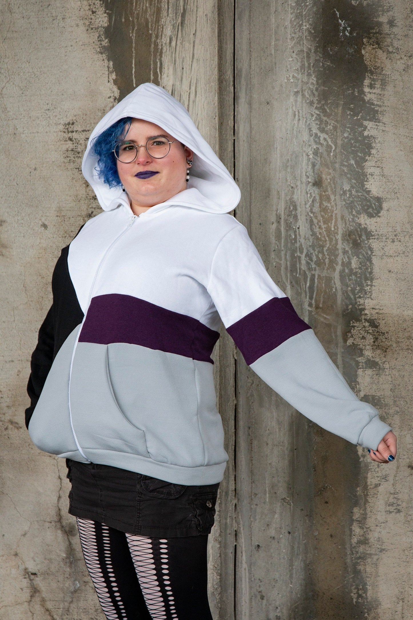 Veste de coton ouaté du drapeau de la fierté demi-asexuelle/demi-aromantique