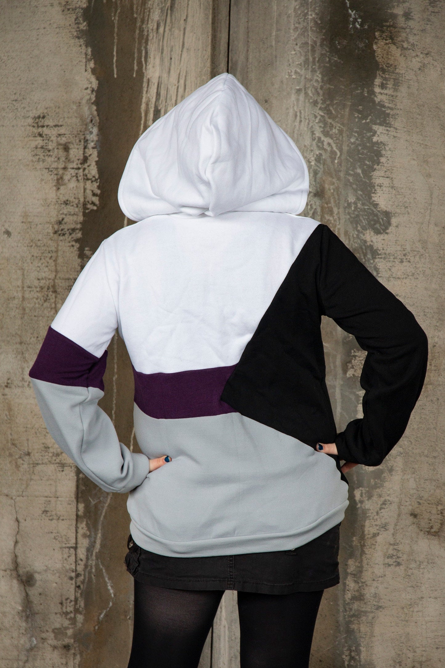 Veste de coton ouaté du drapeau de la fierté demi-asexuelle/demi-aromantique