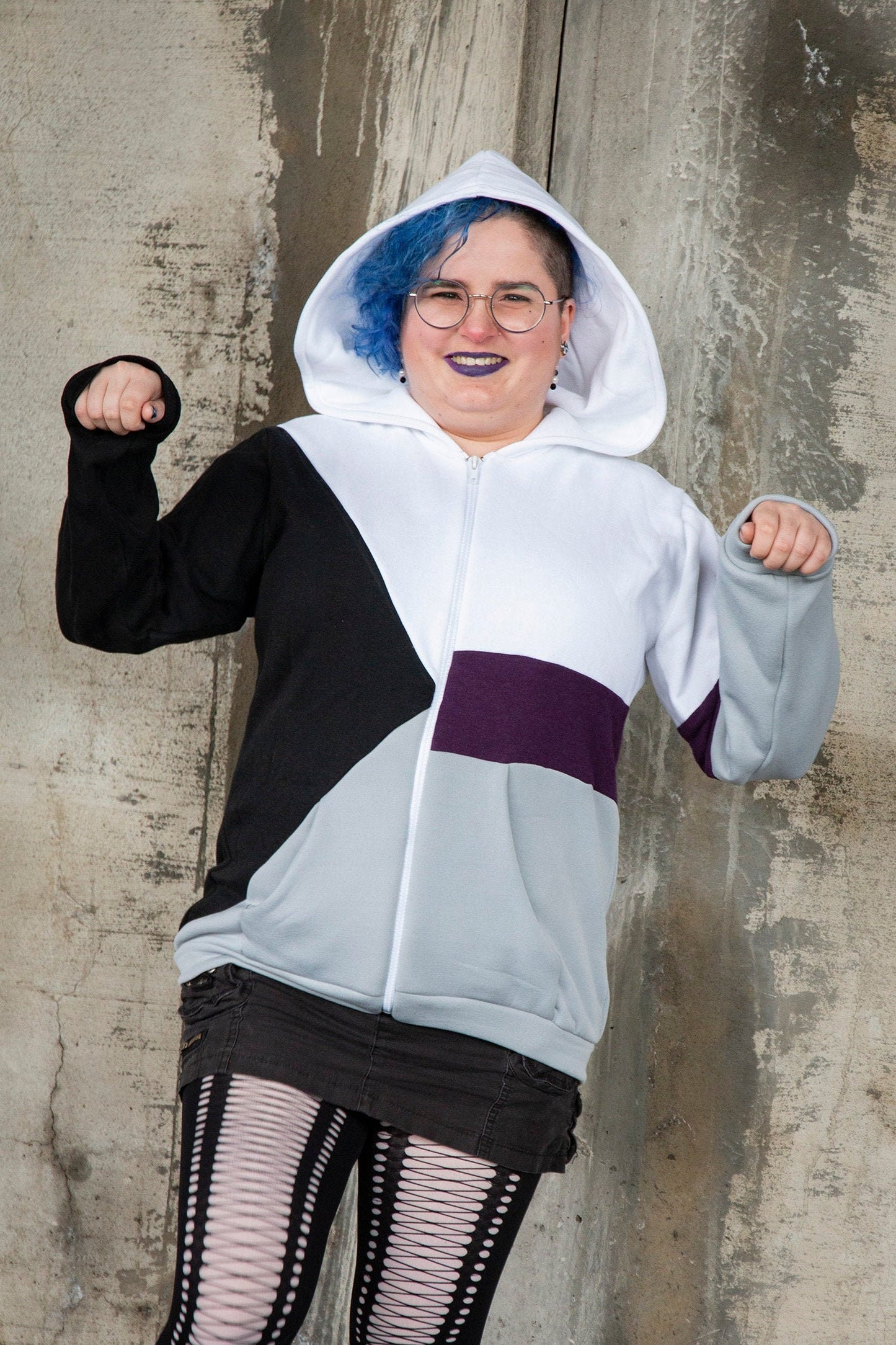 Veste de coton ouaté du drapeau de la fierté demi-asexuelle/demi-aromantique