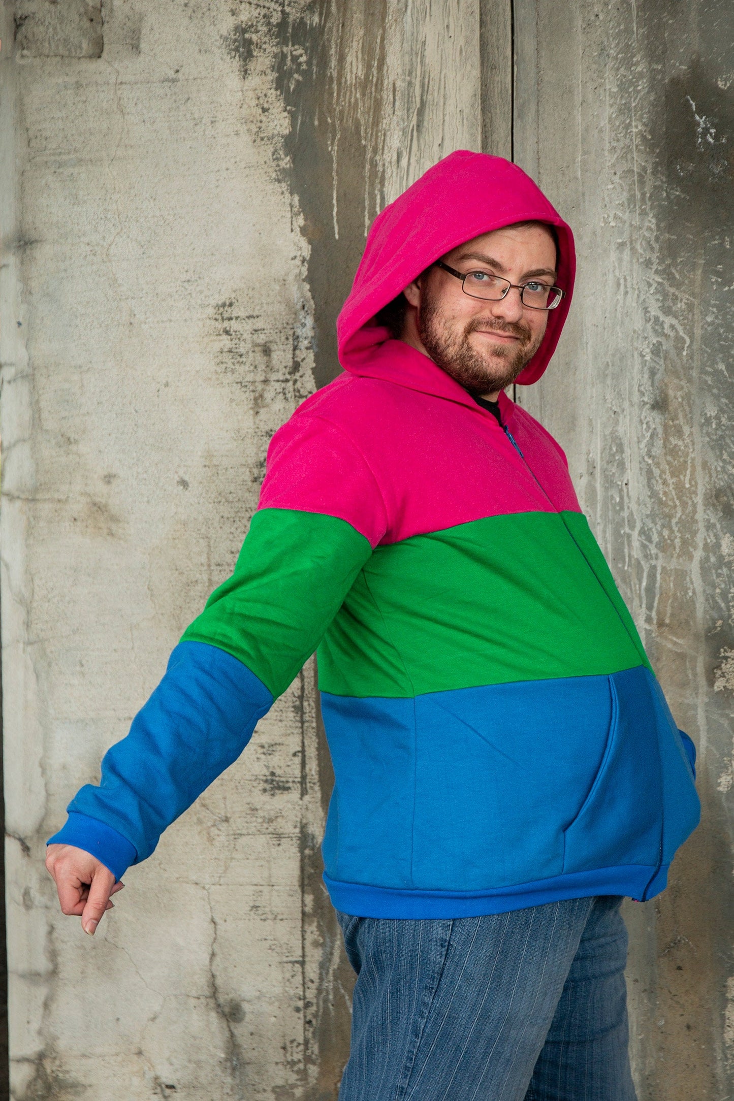 Veste de coton ouaté du drapeau de la fierté polysexuelle
