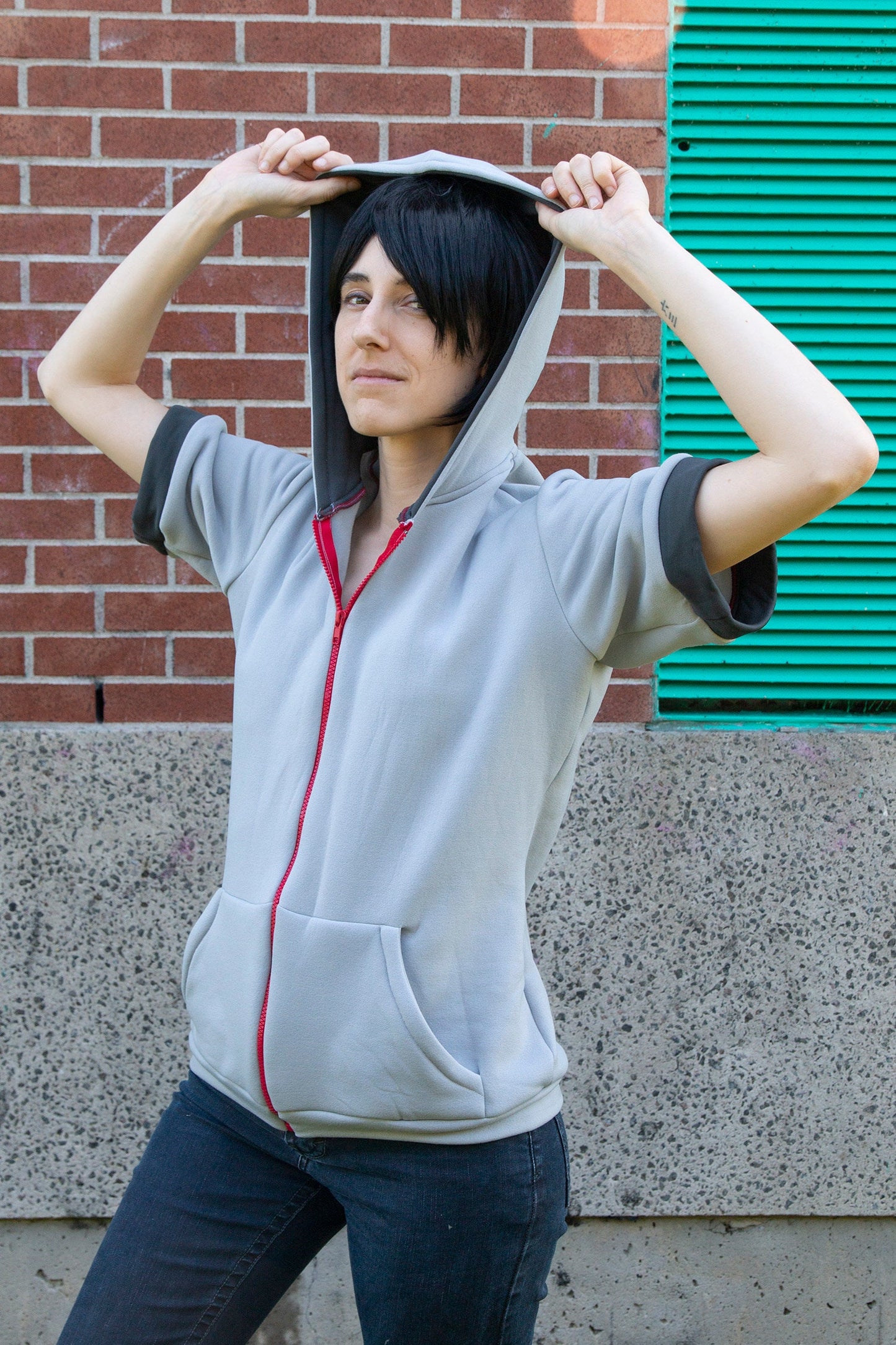 Koyomi Araragi hoodie cosplay from Bakemonogatari, Nisemonogatari, Monogatari series