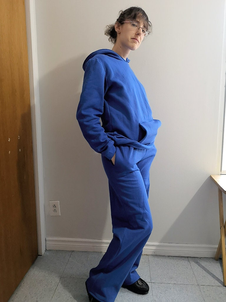 Basic sweatshirt fleece hoodie, sweatpants and scrunchie set, pajama, loungewear, sweater, cozy