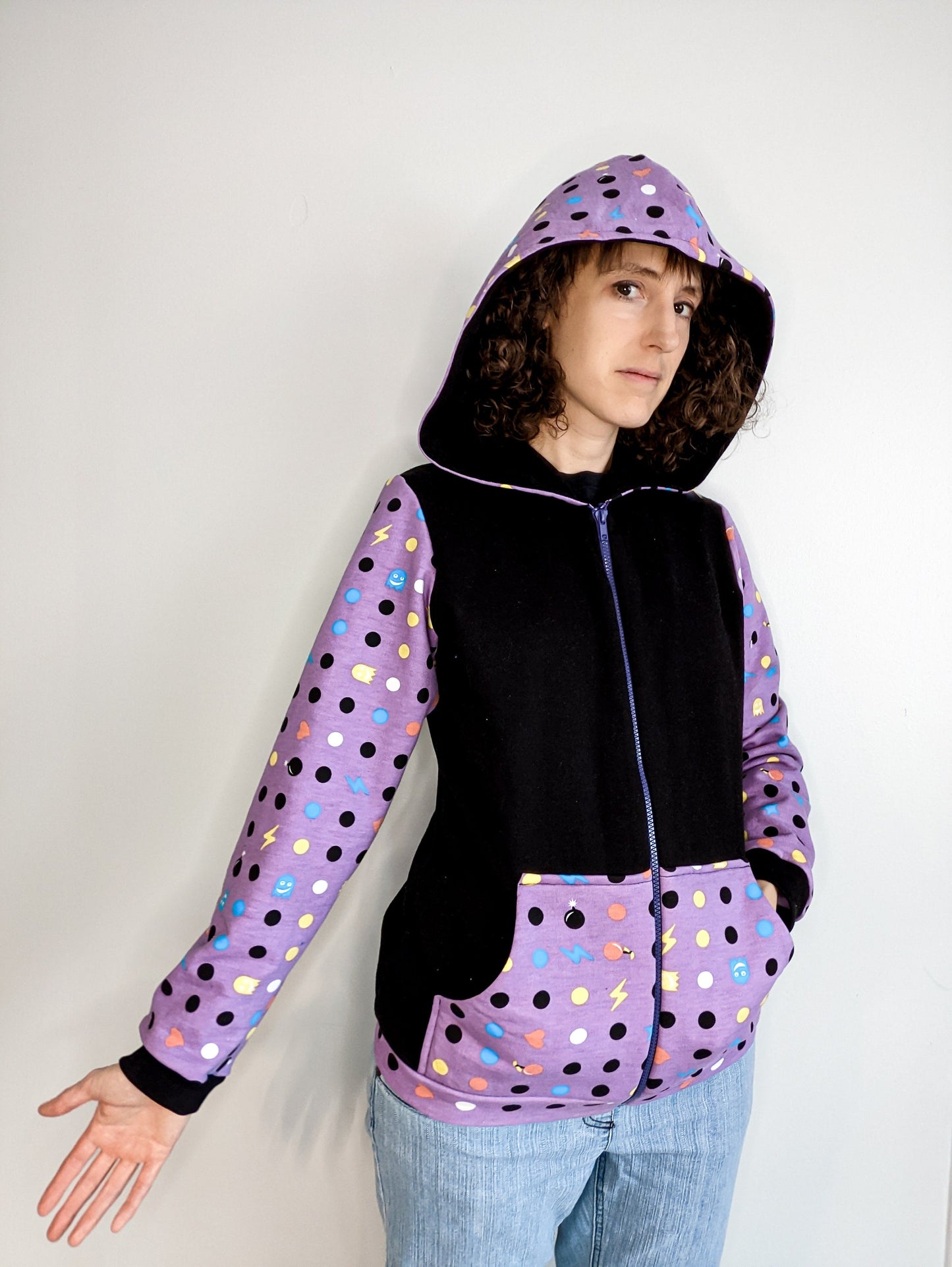 Veste de coton ouaté du joueur de jeux rétro