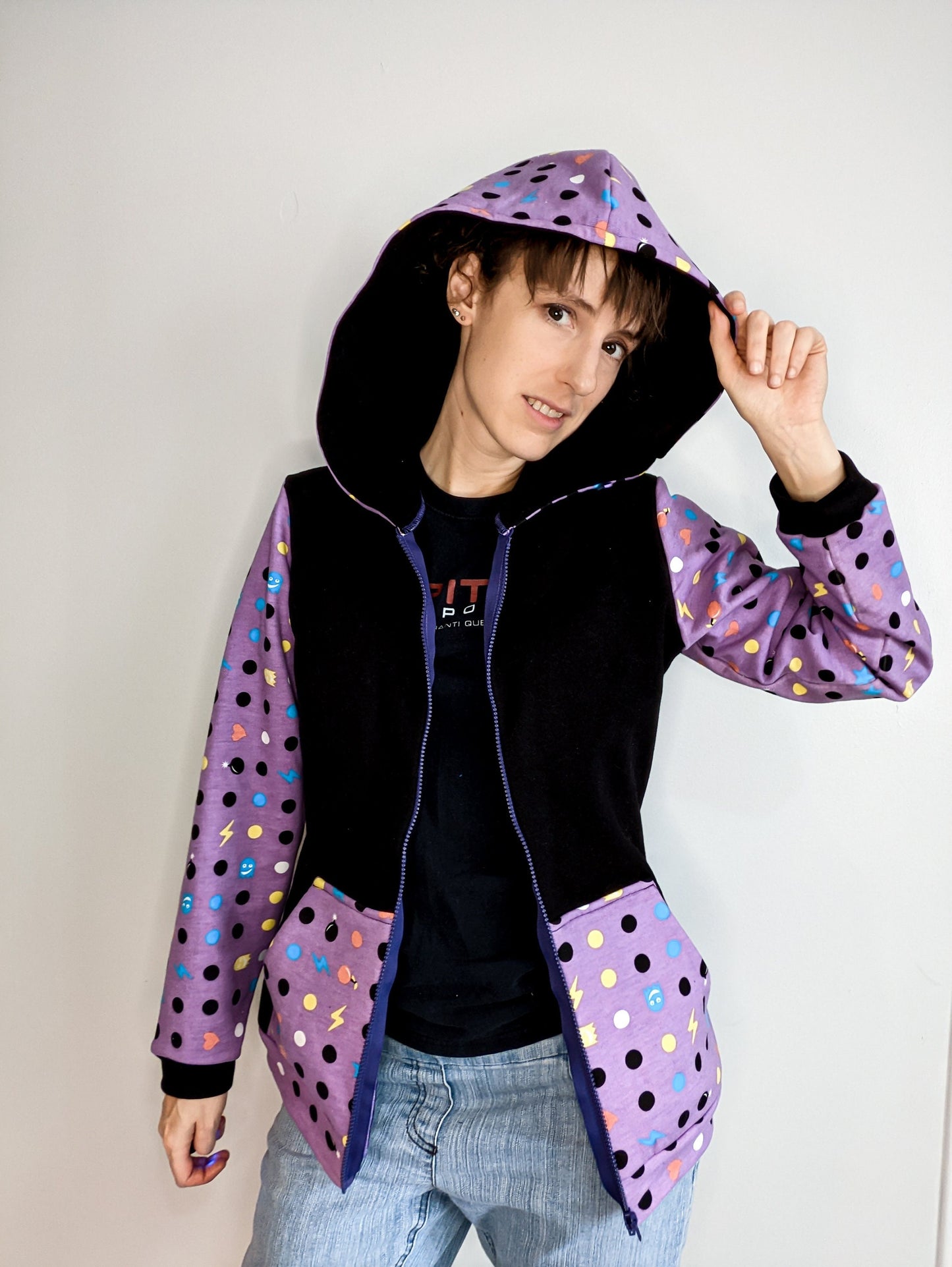 Veste de coton ouaté du joueur de jeux rétro