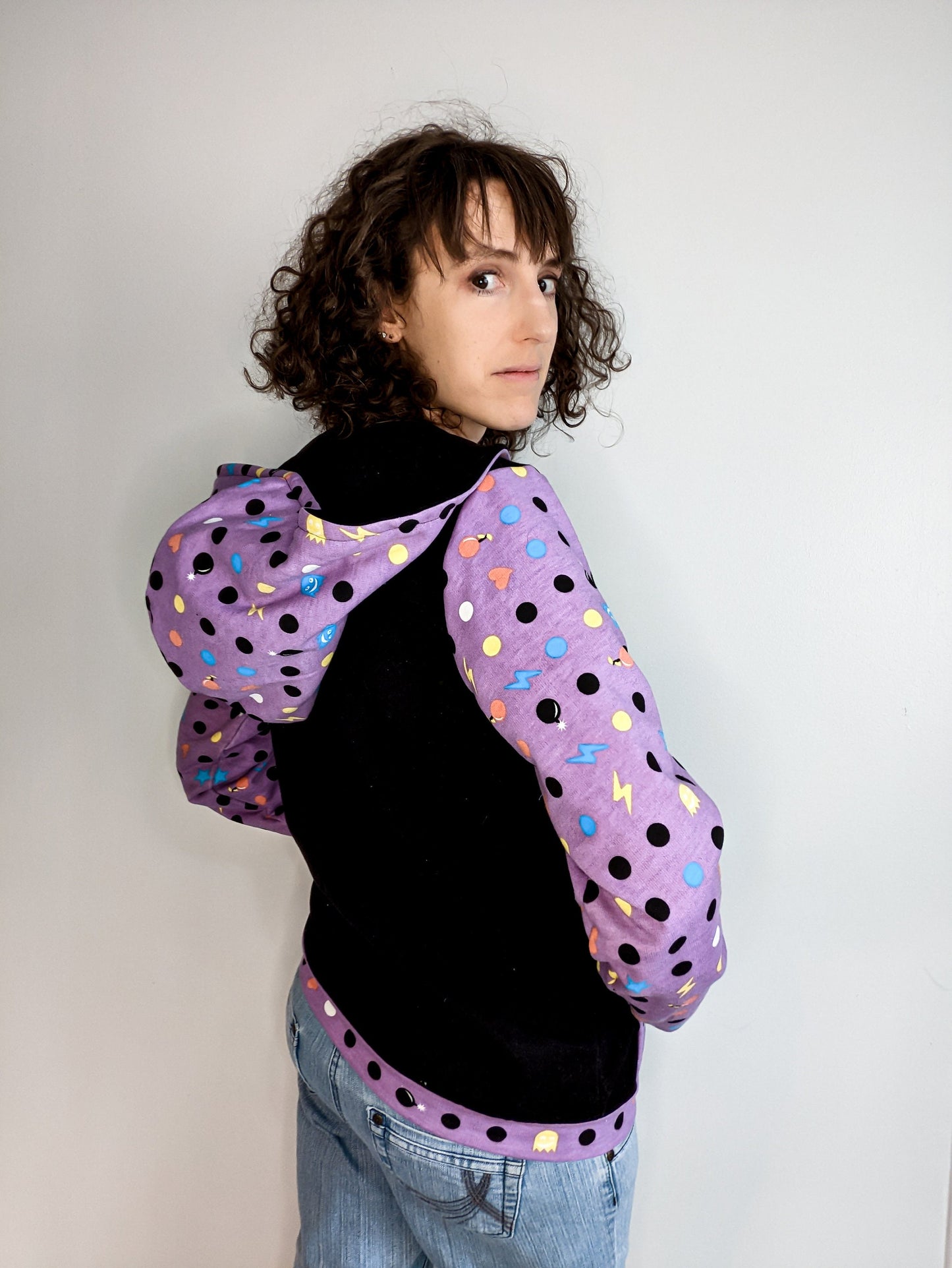 Veste de coton ouaté du joueur de jeux rétro