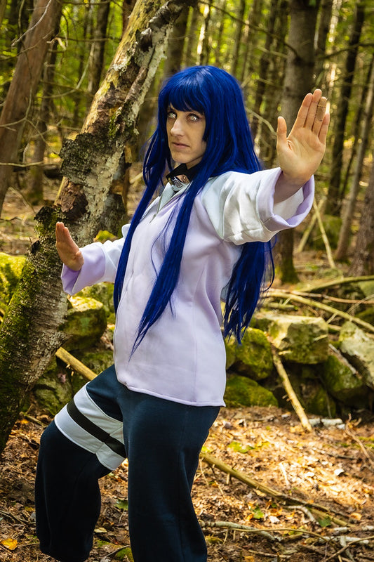 Hinata Hyuga inspired cosplay hoodie and pants from Naruto Shippuden