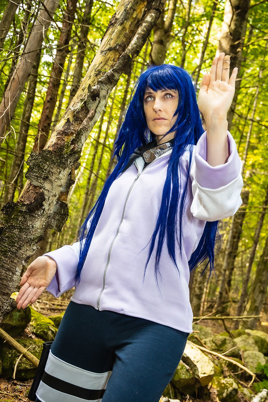 Hinata Hyuga inspired cosplay hoodie and pants from Naruto Shippuden