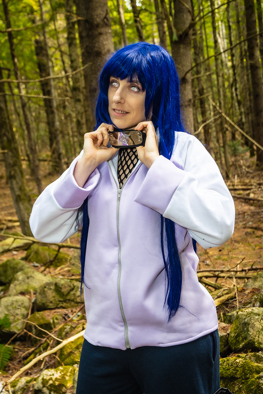 Hinata Hyuga inspired cosplay hoodie and pants from Naruto Shippuden