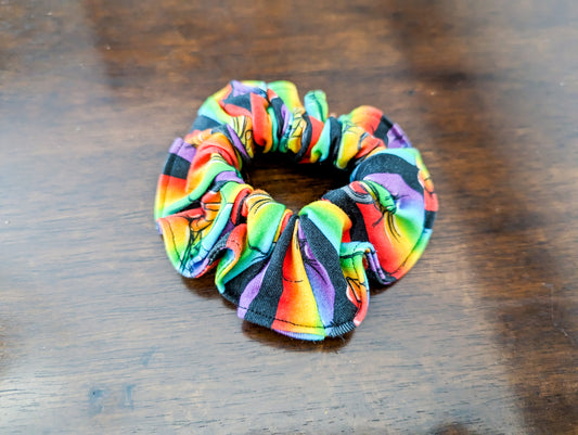 Pride fist scrunchie, reused fabric, hair accessory, hair bow