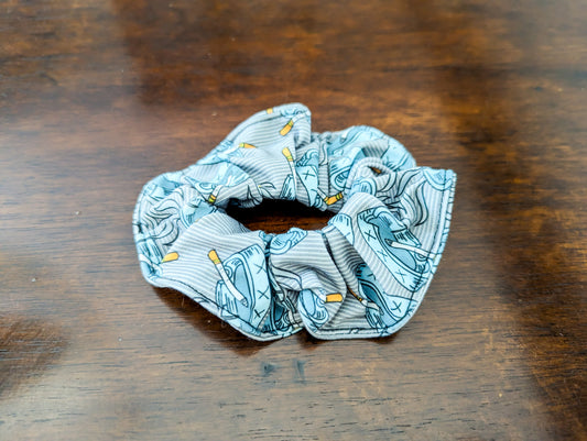 Ash tray scrunchie, reused fabric, hair accessory, hair bow