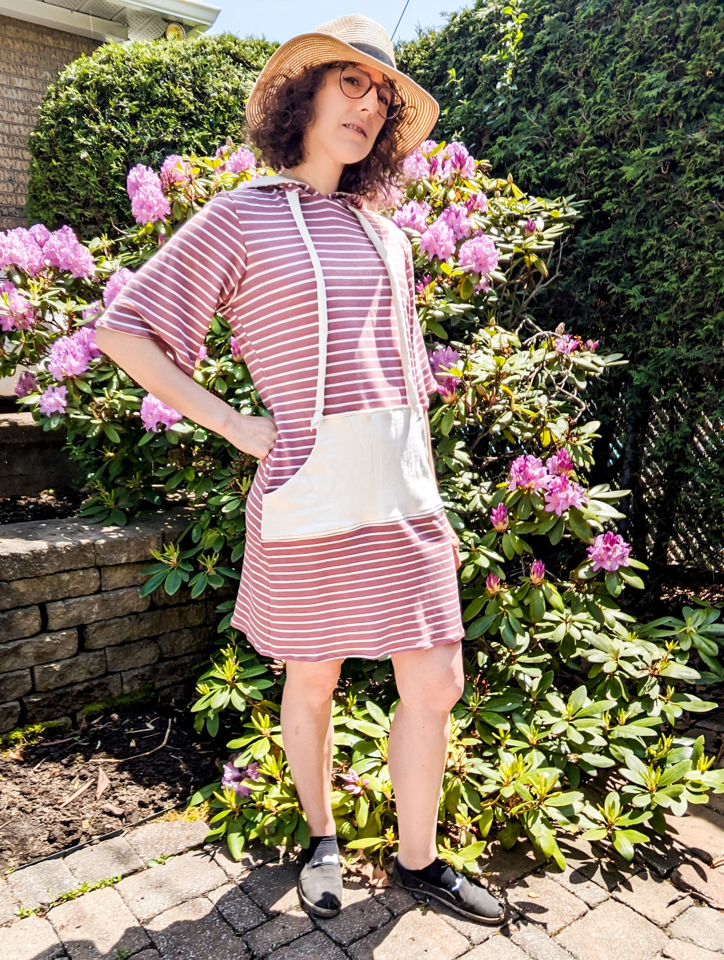 Striped summer tunic hoodie