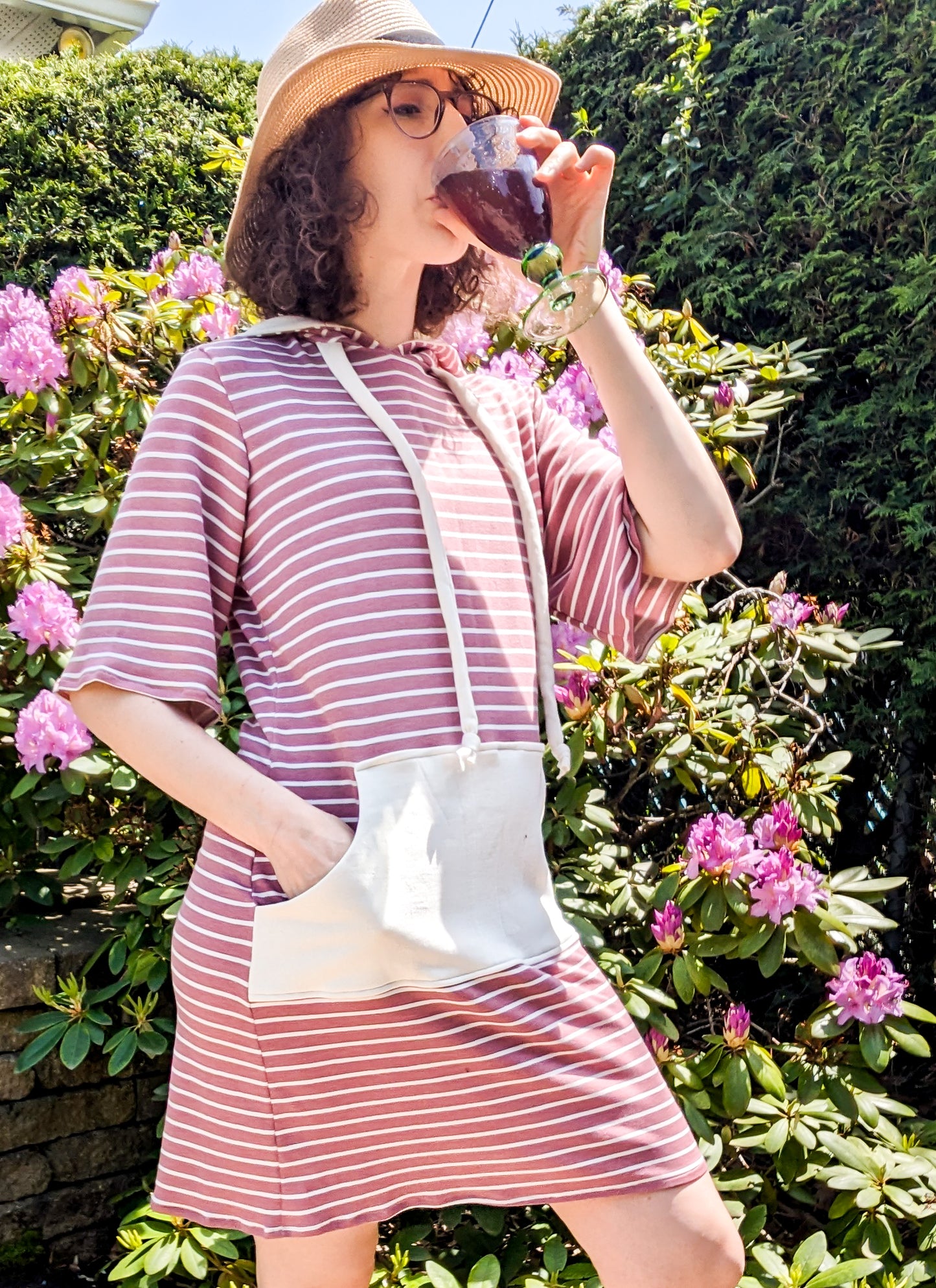 Striped summer tunic hoodie