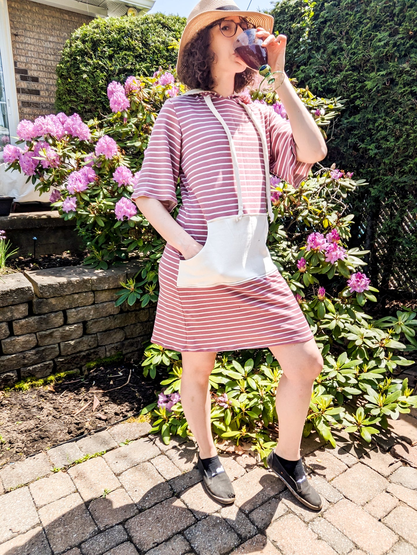 Striped summer tunic hoodie