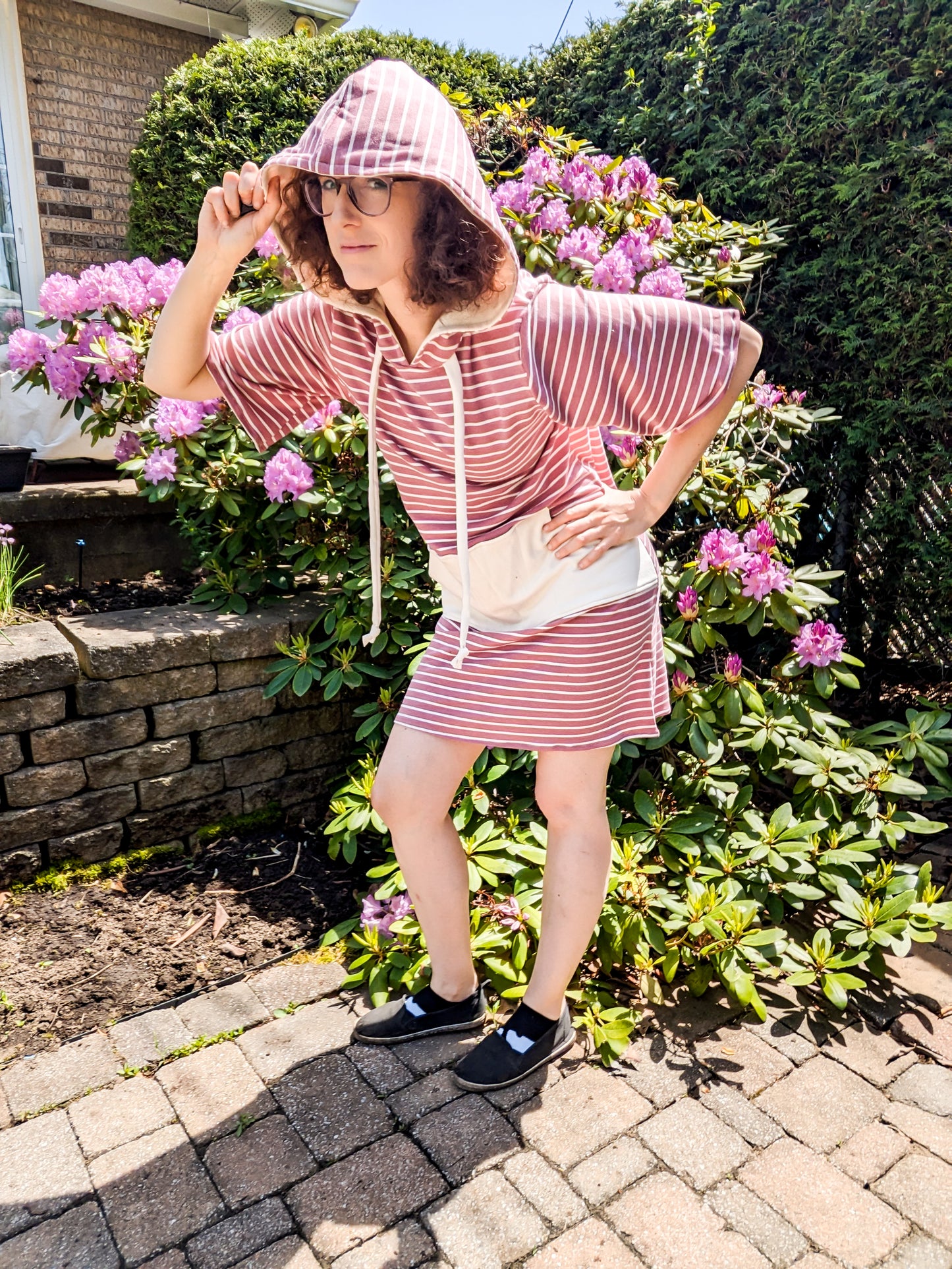 Striped summer tunic hoodie