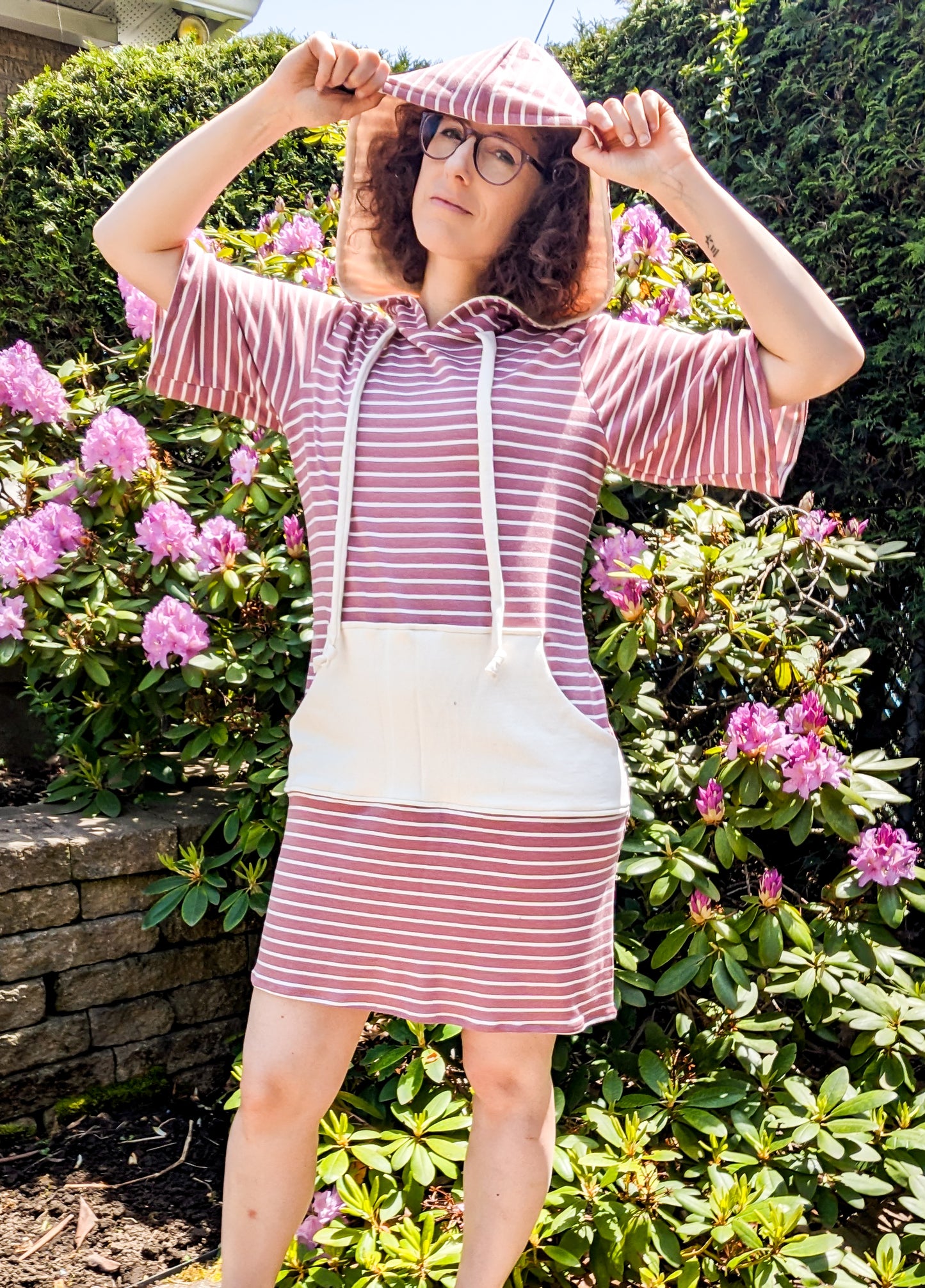 Striped summer tunic hoodie