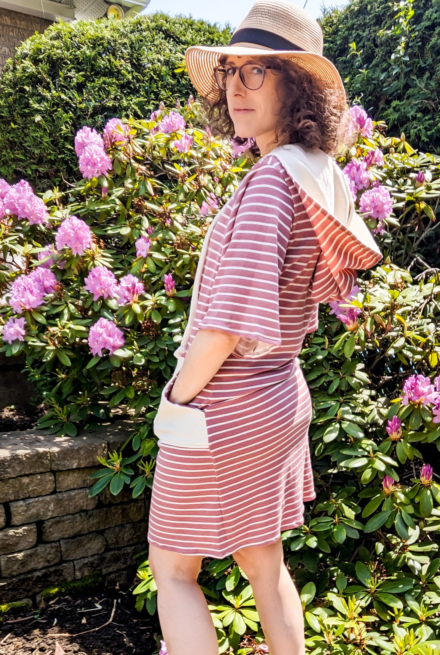 Striped summer tunic hoodie