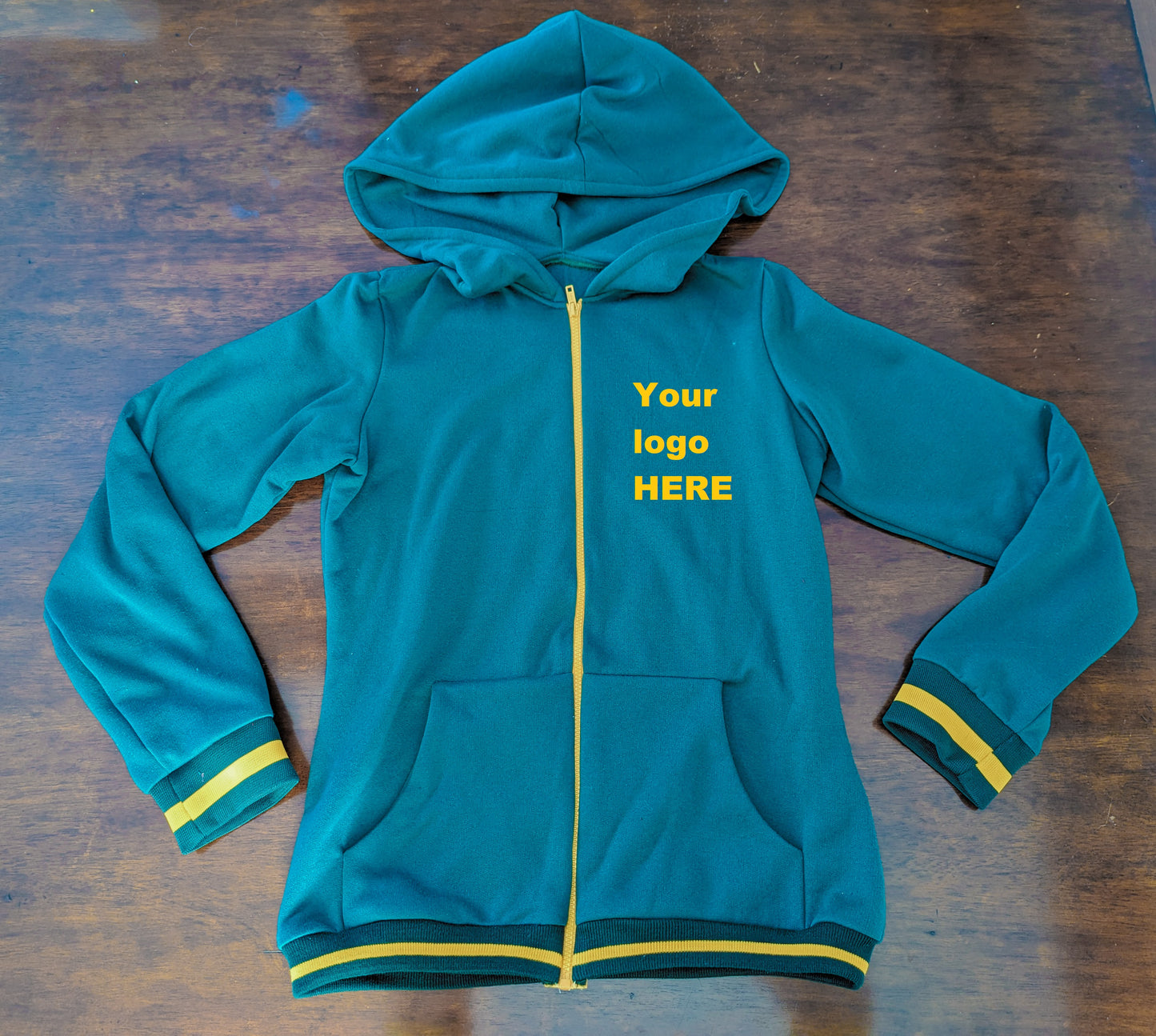 Basic sweatshirt fleece zip up hoodie, ready for printing