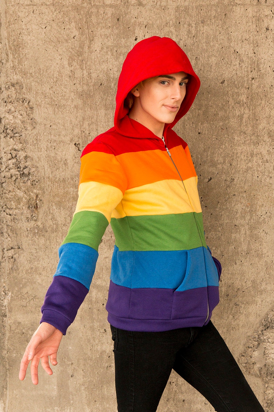 Veste de coton ouaté du drapeau de la fierté gaie 