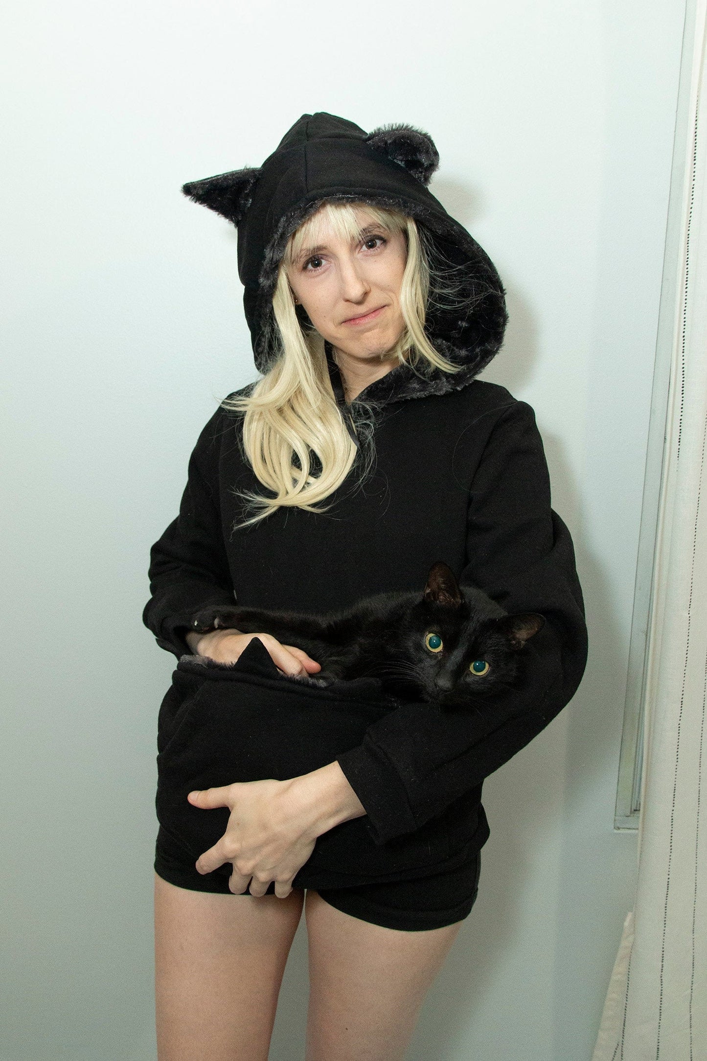 Cat pocket hoodie sweater